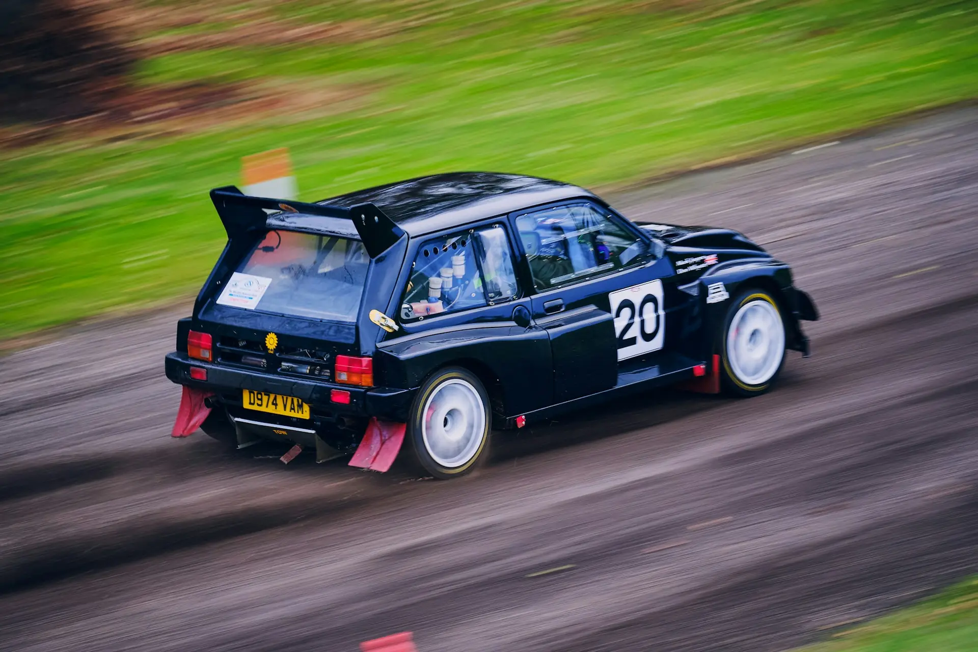 Rally car on a gravel stage